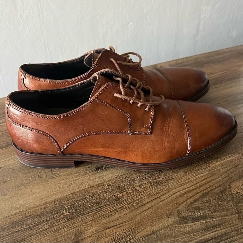 Cole Haan Men’s Jay Grand Cap Toe Oxfords Tan Leather Size 10